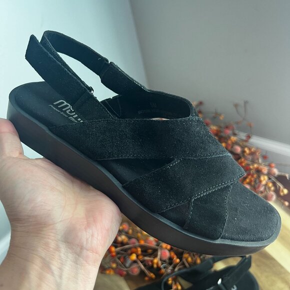 Munro MICAH Womens Slingback Arch Support Sandal Sz 5M Black Suede - Picture 1 of 11